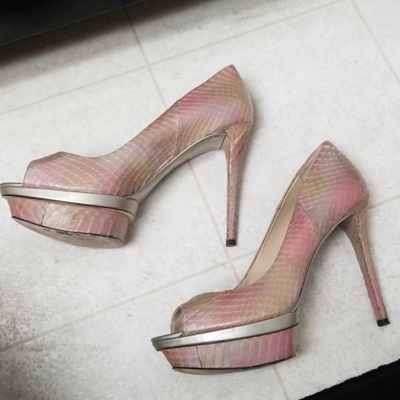 BRIAN ATWOOD snakeskin platform pumps